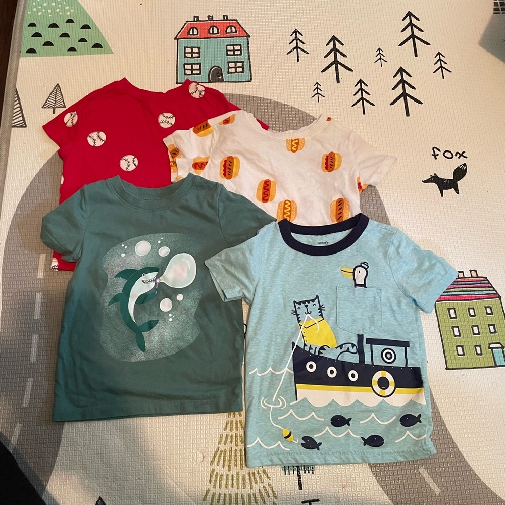 Kids Short Sleeve Tees - Red, White, Green, Blue